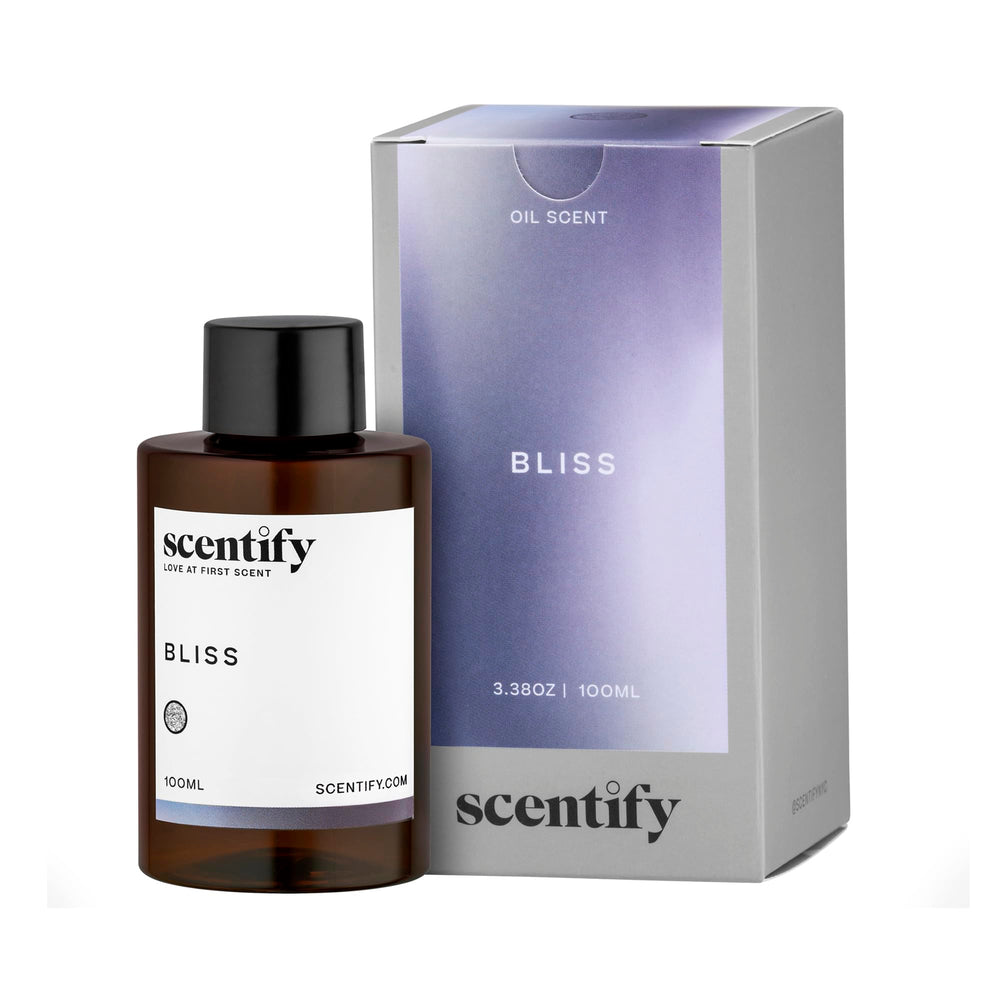 Scentify Bliss botella frontal elegante mostrando 100 ml y diseño ámbar