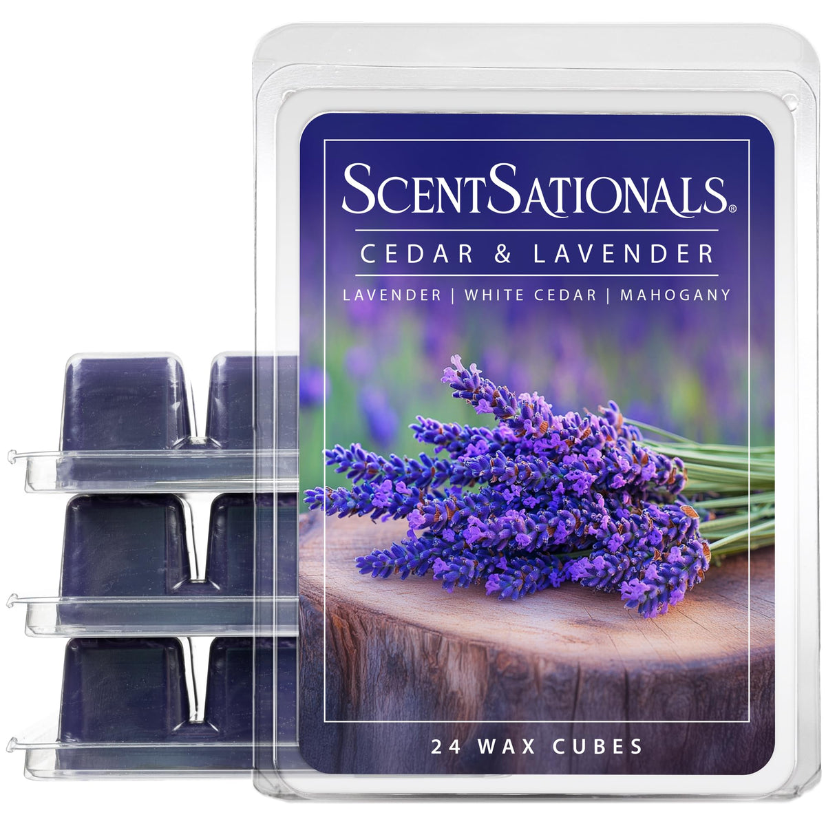 Scentsationals caja frontal con diseño y beneficio aroma duradero