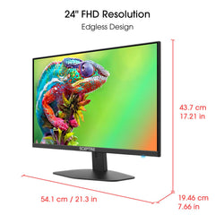 Detalle de puertos HDMI y DisplayPort Sceptre Prime 24 con montaje VESA y ahorro espacio