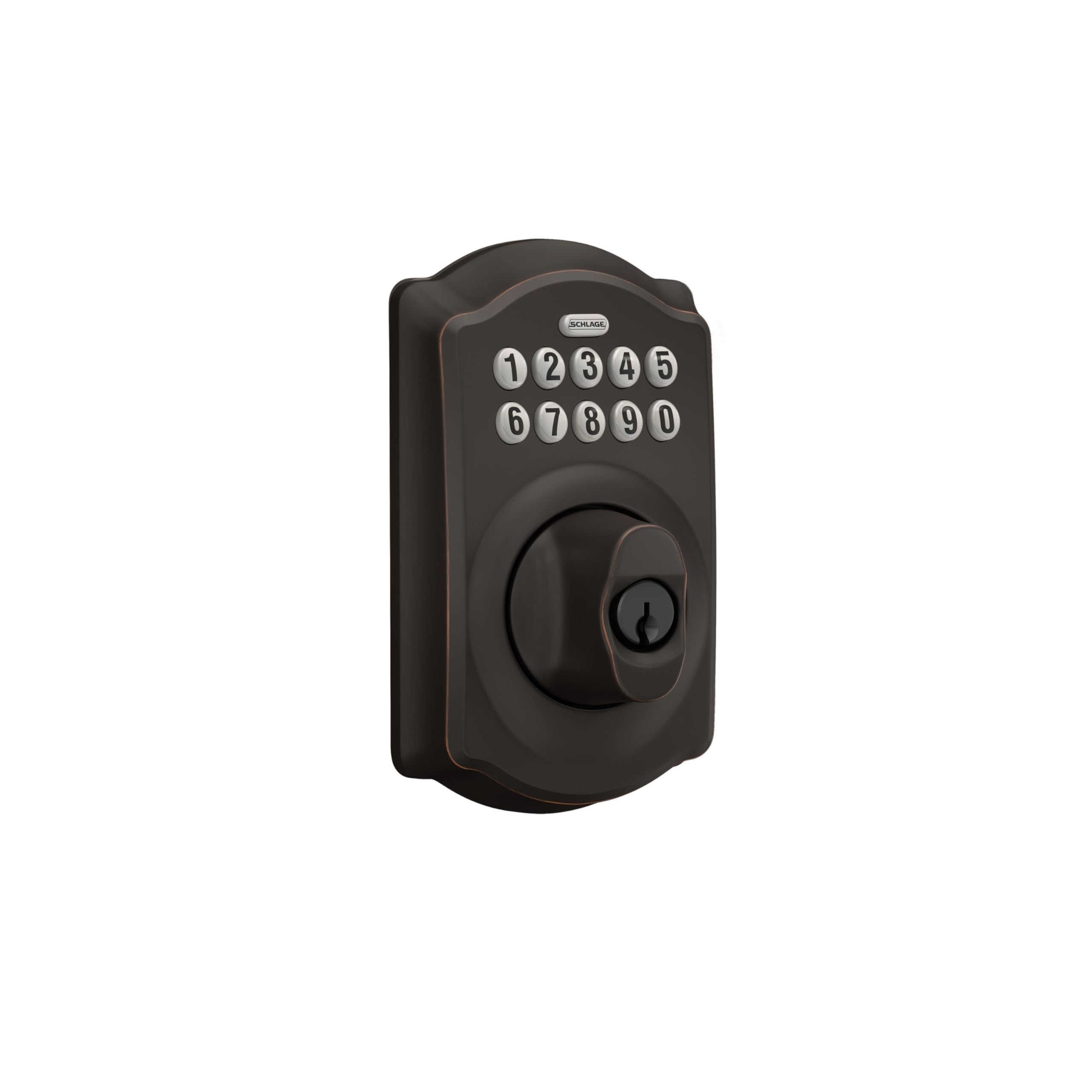 SCHLAGE close-up botones de silicona iluminados que facilitan ingreso nocturno y resistencia al desgaste