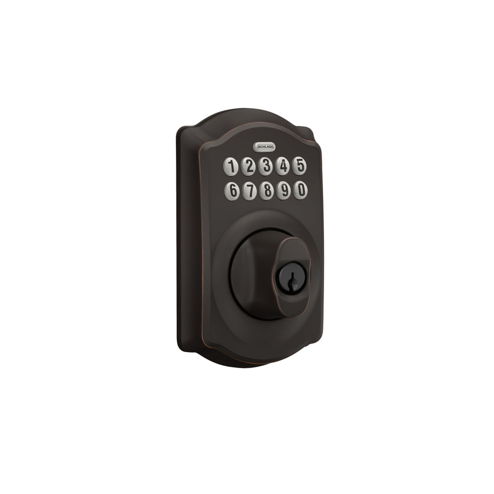 SCHLAGE close-up botones de silicona iluminados que facilitan ingreso nocturno y resistencia al desgaste