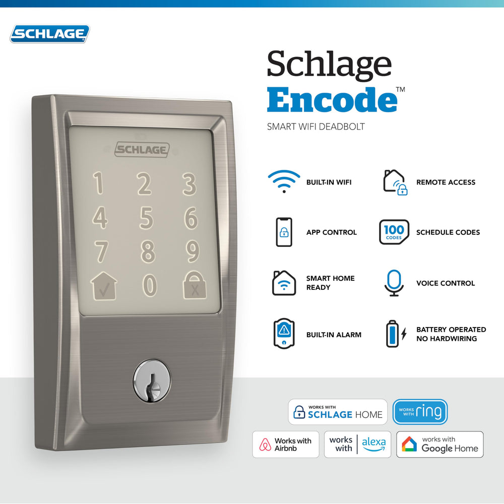 SCHLAGE pantalla táctil a prueba de huellas con acceso fácil y seguro