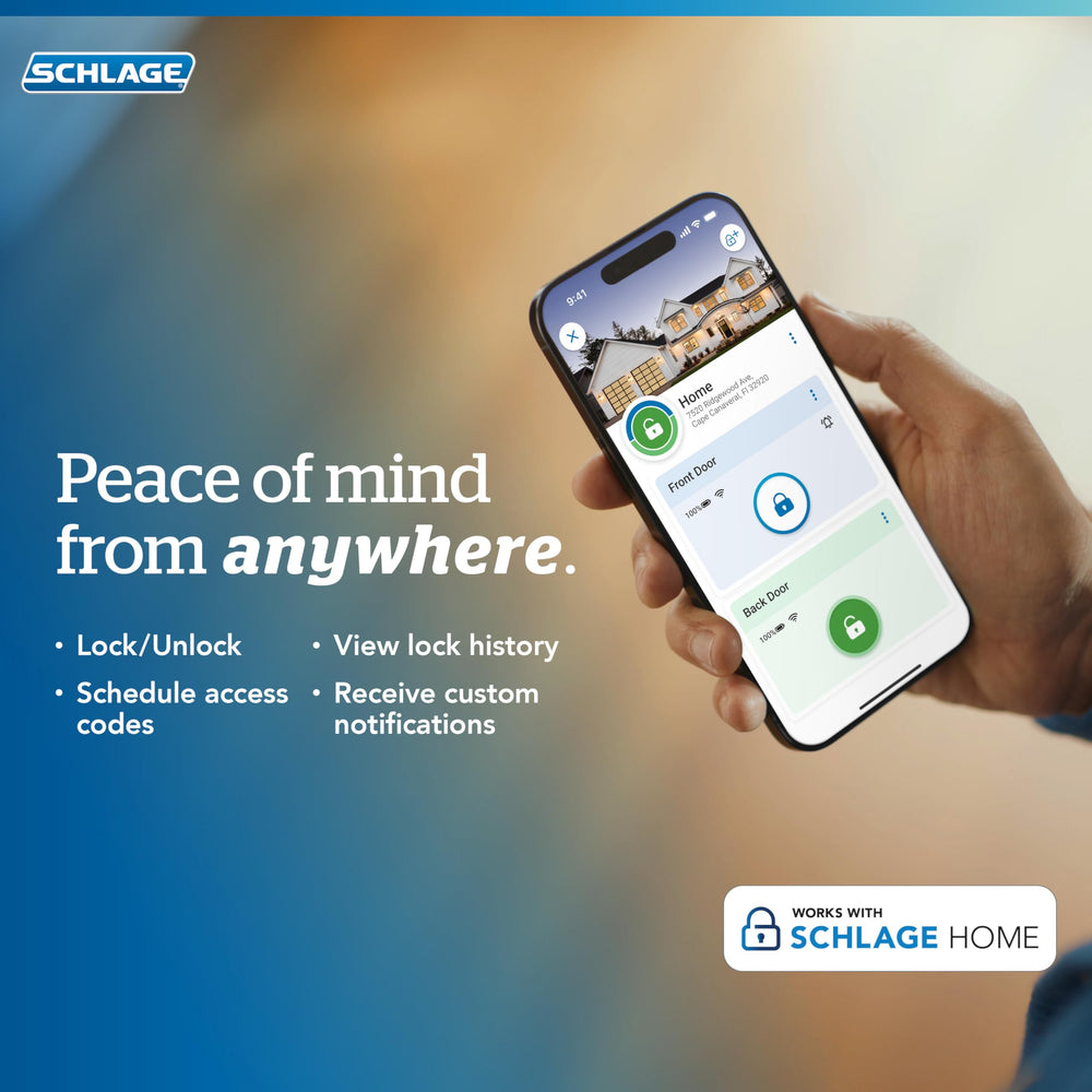 SCHLAGE instalación simple con destornillador y Snap 'n Stay para manos libres