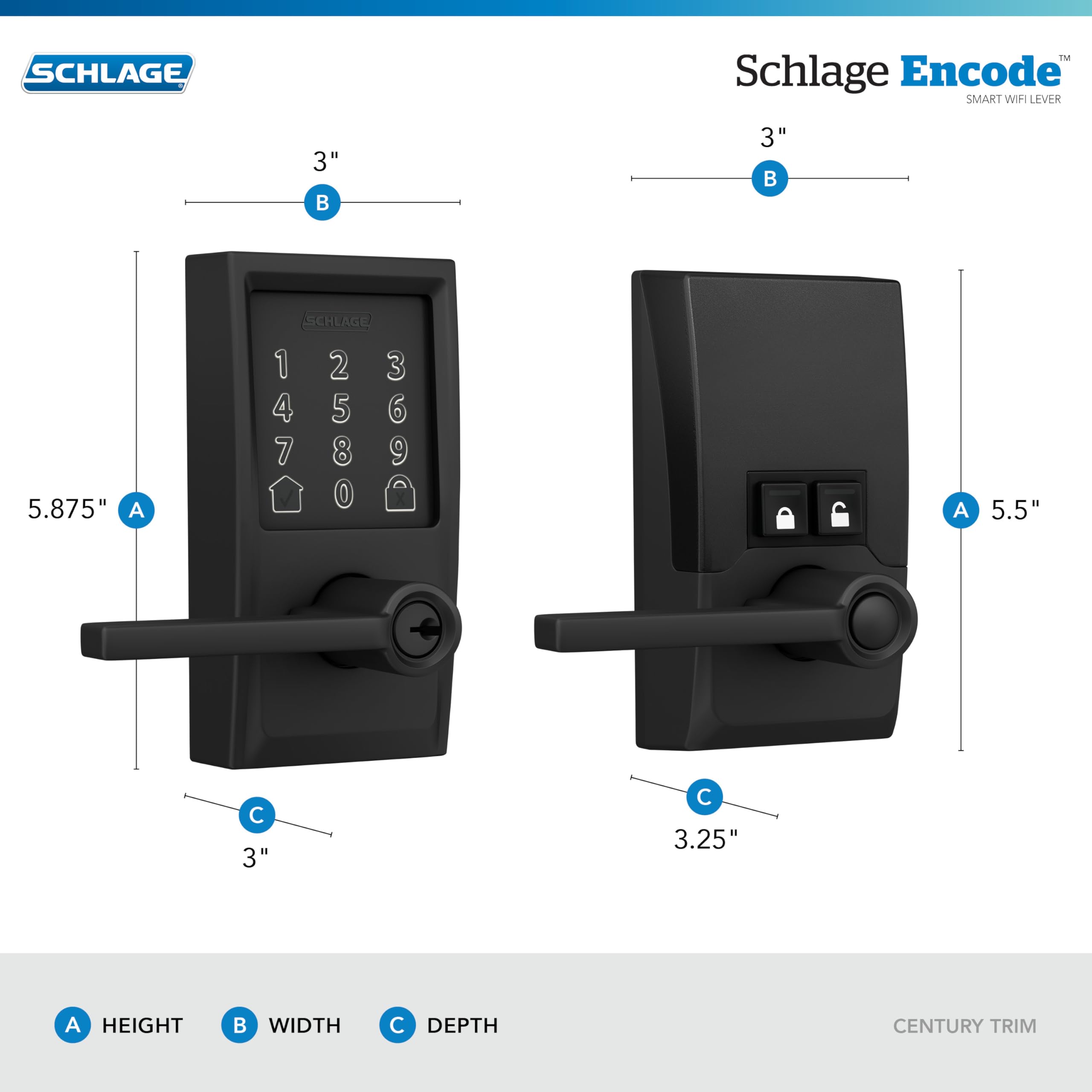 SCHLAGE mano usando la manija encode, acceso sin llaves y práctico