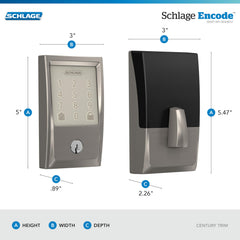 SCHLAGE mecanismo interior y compartimiento de pilas AA para larga duración