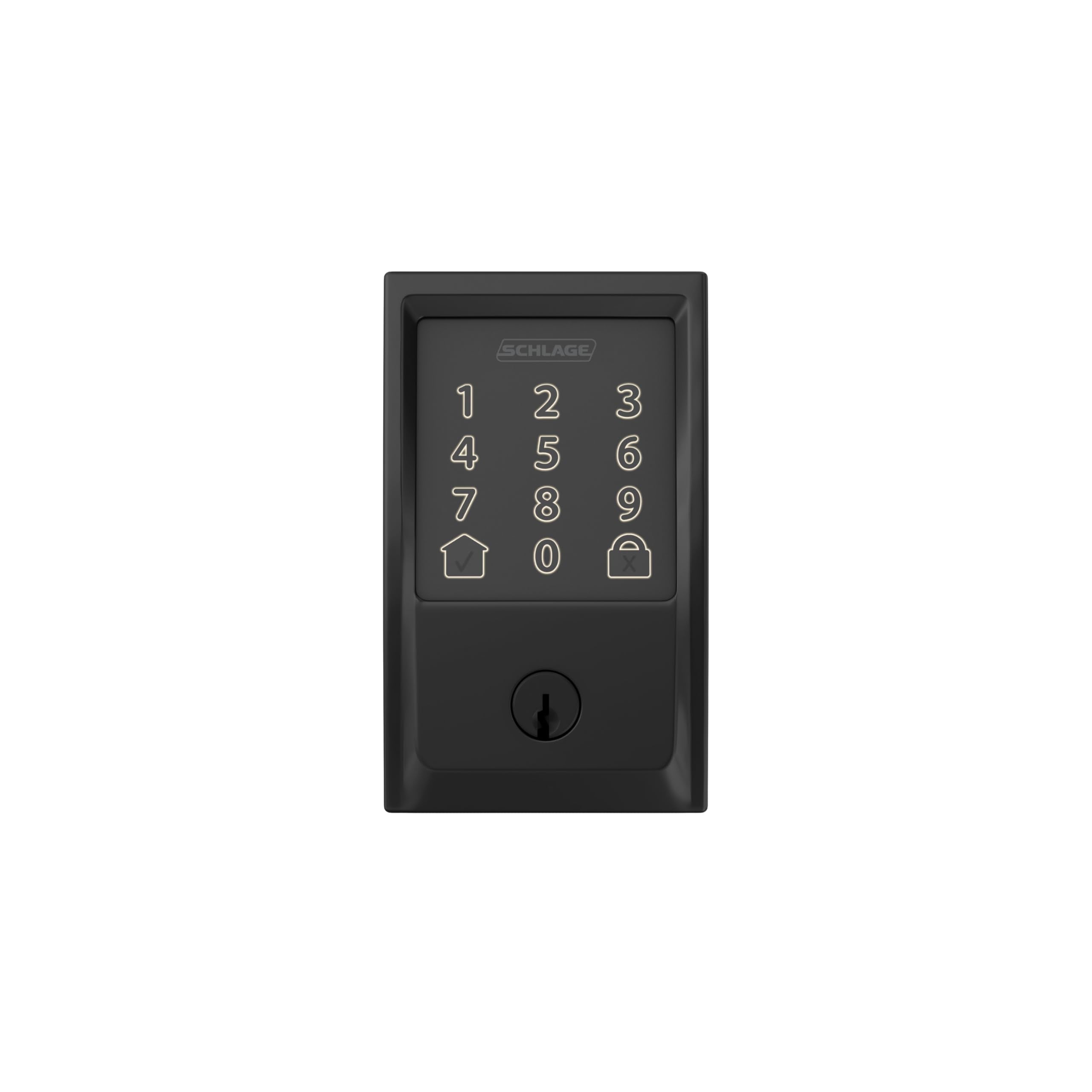 Schlage Encode pilas AA y llave de respaldo incluidas para continuidad y seguridad