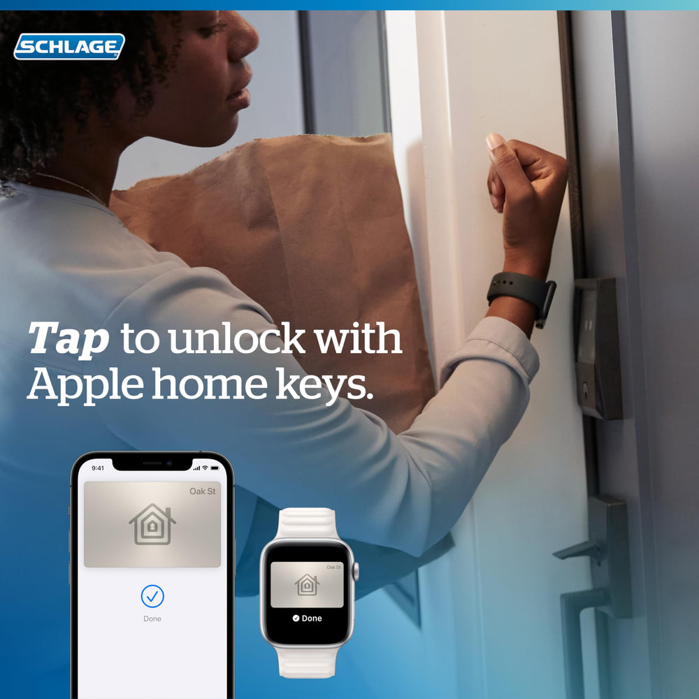 Schlage cerradura instalada en hogar moderno integrando estética y seguridad