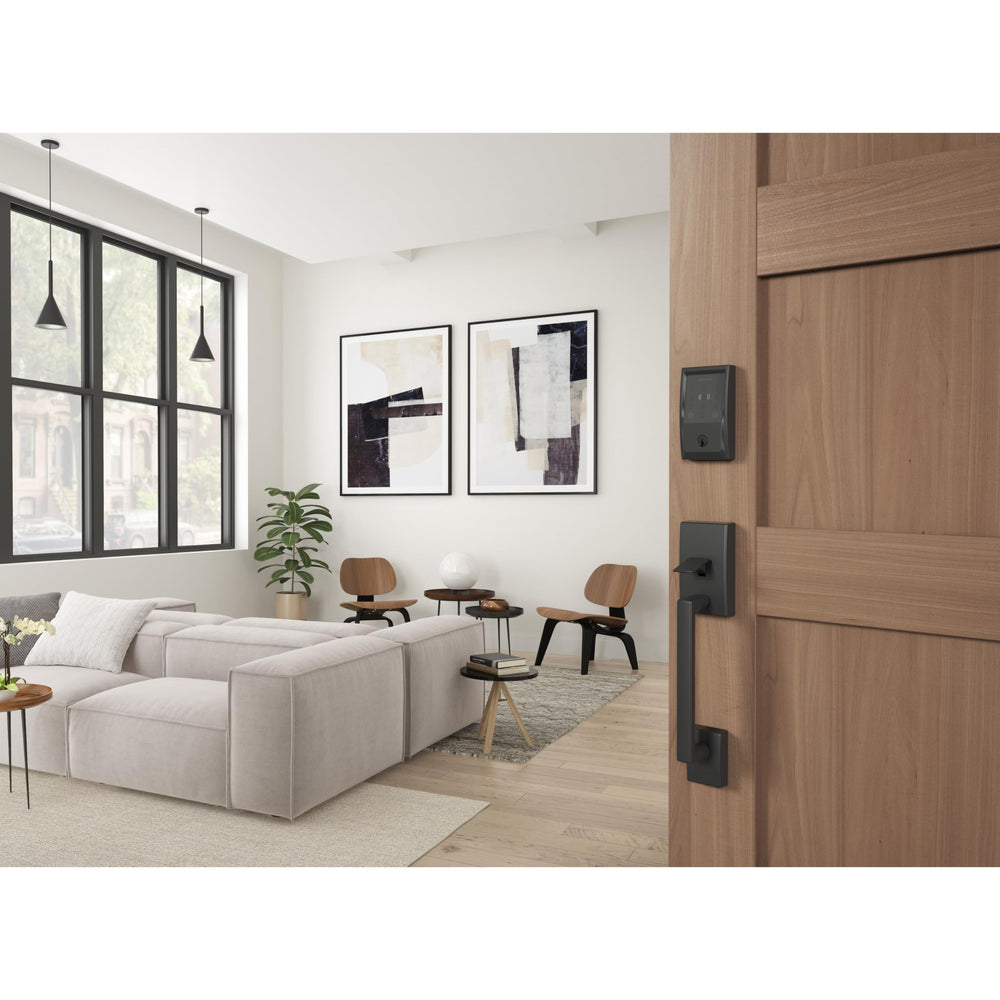 Schlage comparación de tamaño montada en puerta estándar para ajuste