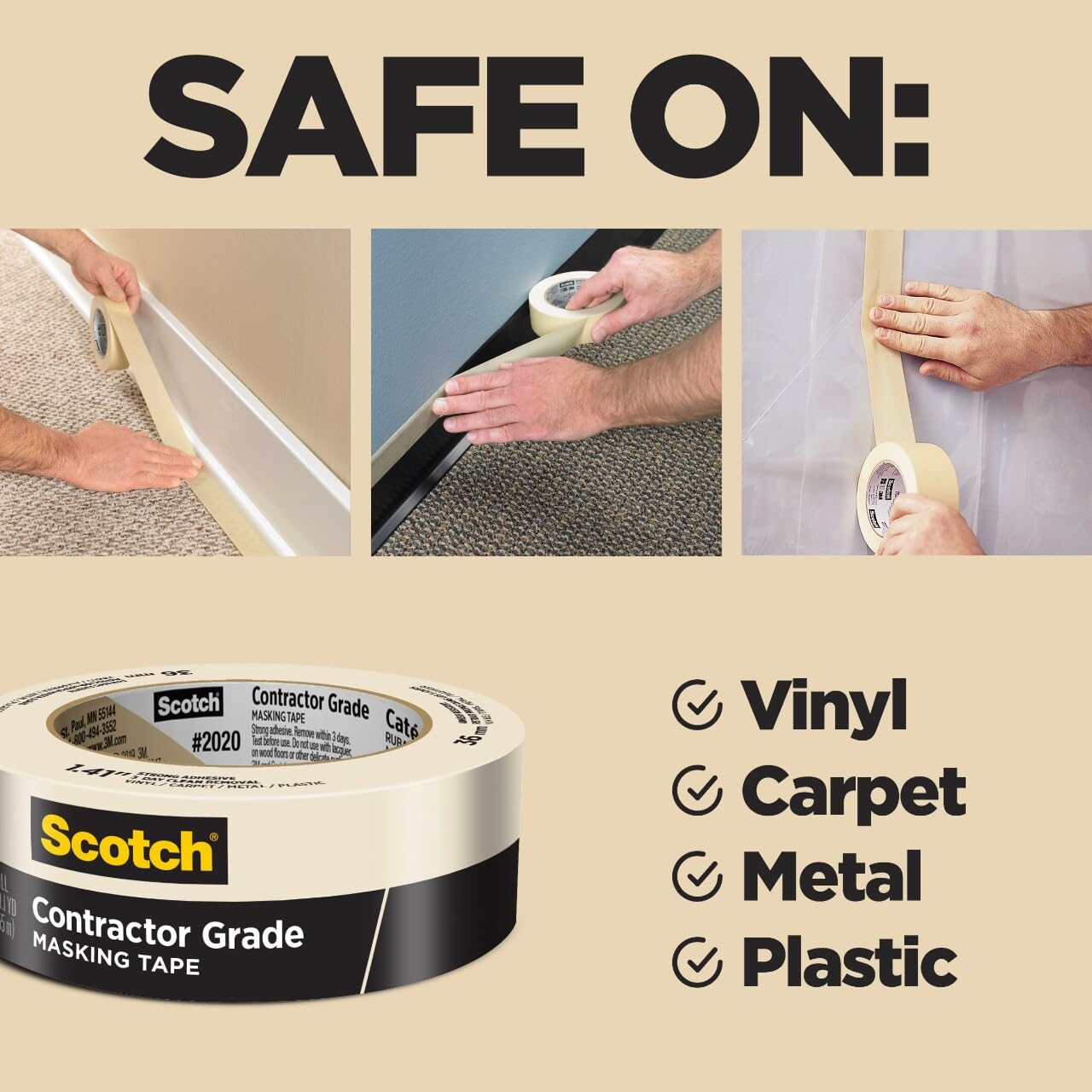 Scotch primer plano de un rollo mostrando borde fácil de cortar
