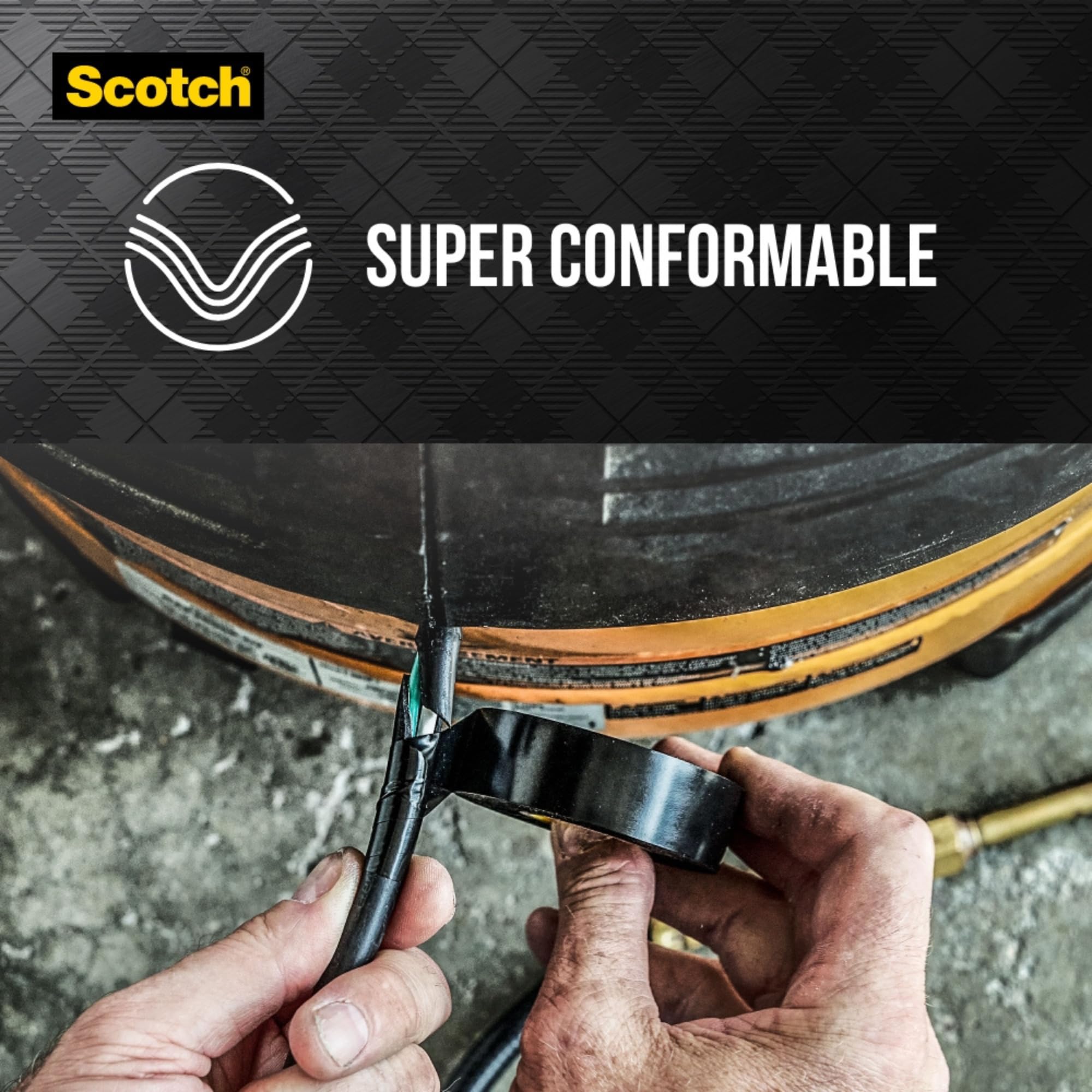 Scotch Super 33+ borde al cortarse mostrando acabado limpio y fácil manejo