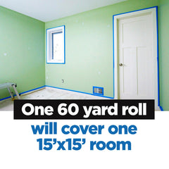 ScotchBlue uso en moldura con línea de pintura nítida y protección