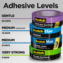 ScotchBlue tape edge against trim creating a sharp paint line