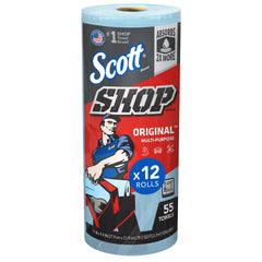 Scott paño rollo frontal mostrando el color azul y facilidad de extracción