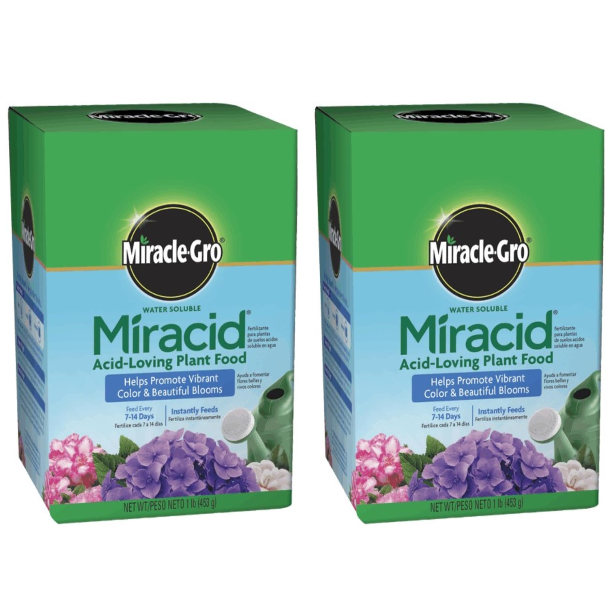Scotts Miracle-Gro caja frontal mostrando formato de 1 libra y beneficios rápidos