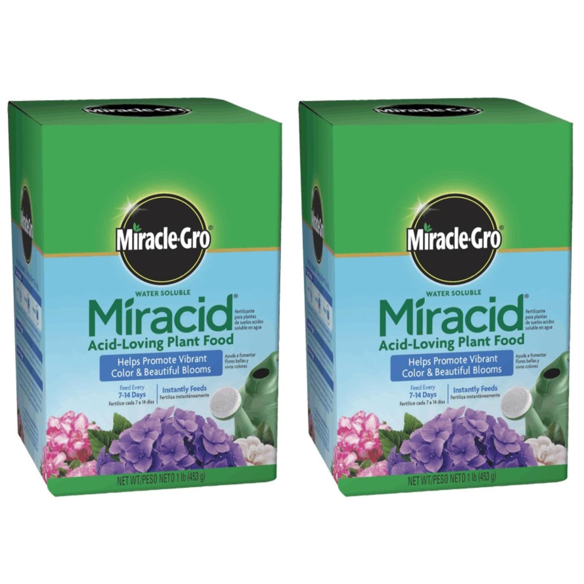 Scotts Miracle-Gro caja frontal mostrando formato de 1 libra y beneficios rápidos