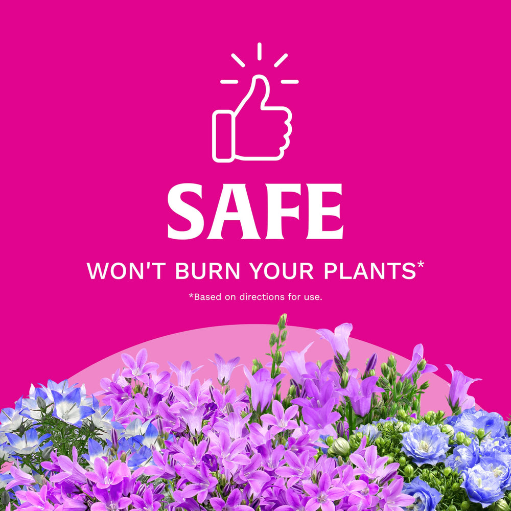 Scotts Super Bloom en uso regando maceta para potenciar floración
