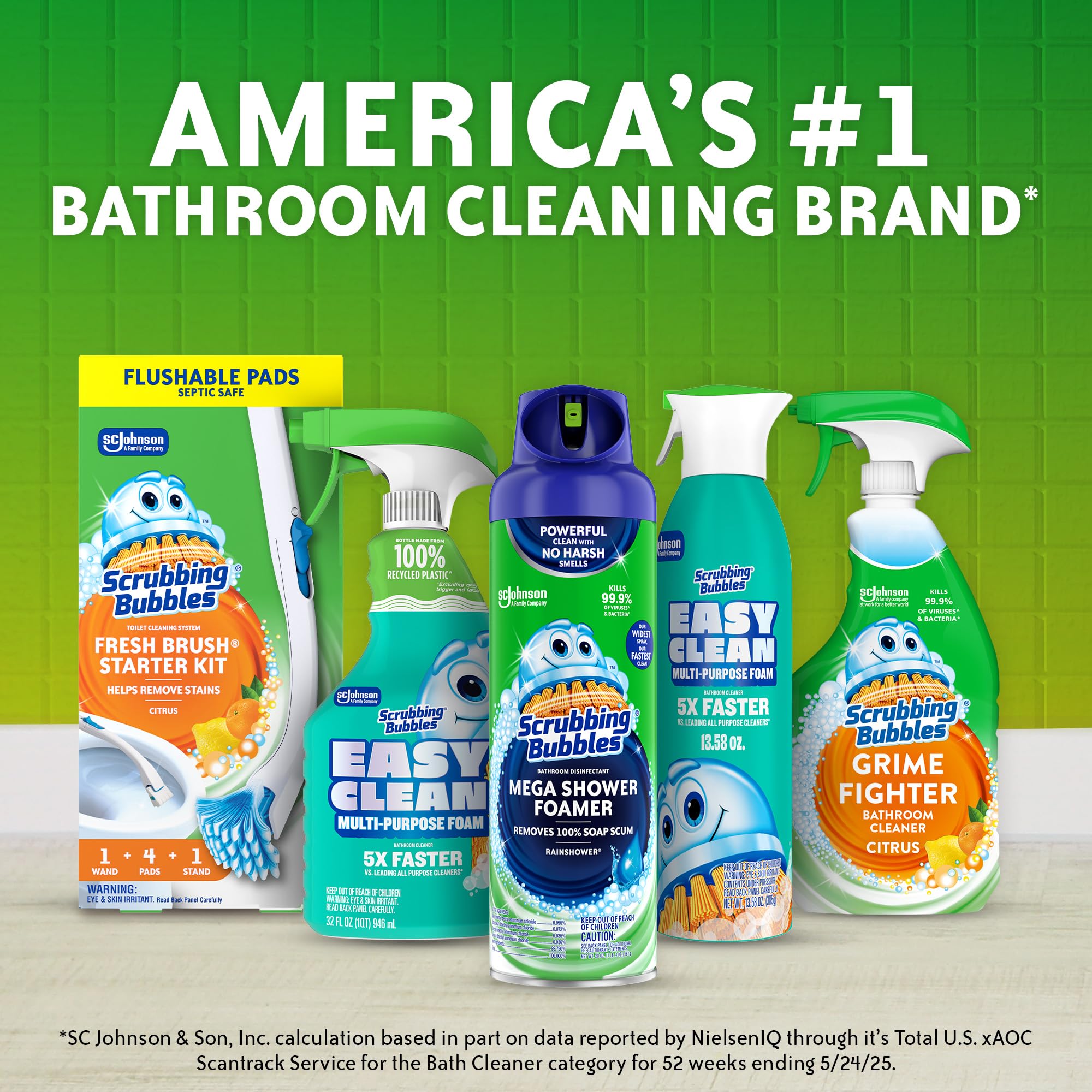 Scrubbing Bubbles baño ambientado que transmite fragancia Rainshower