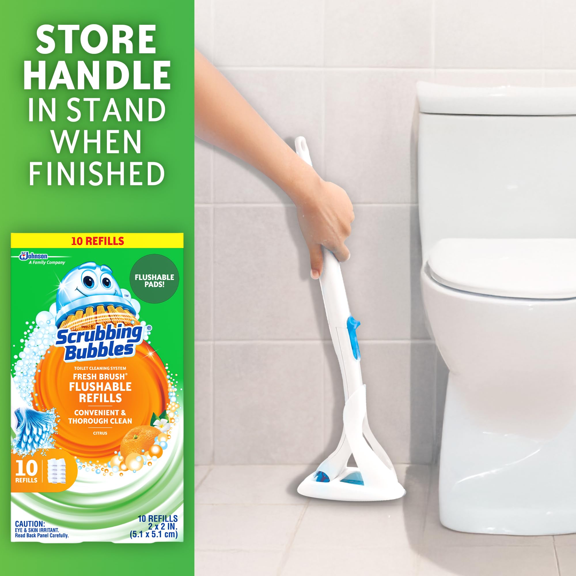 Scrubbing Bubbles representación de aroma cítrico que refresca el baño tras usar
