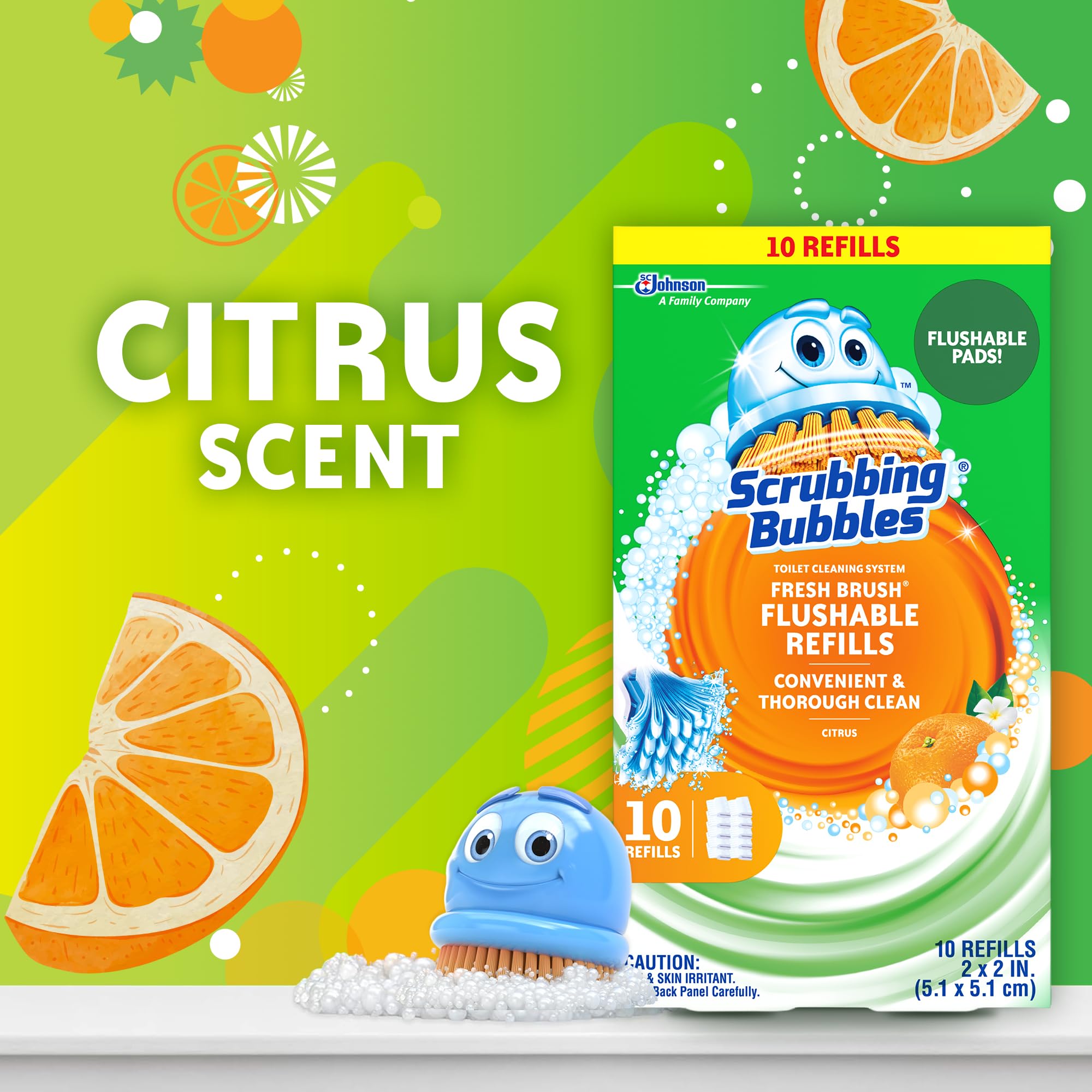 Scrubbing Bubbles starter kit mostrado para indicar compatibilidad de recambios