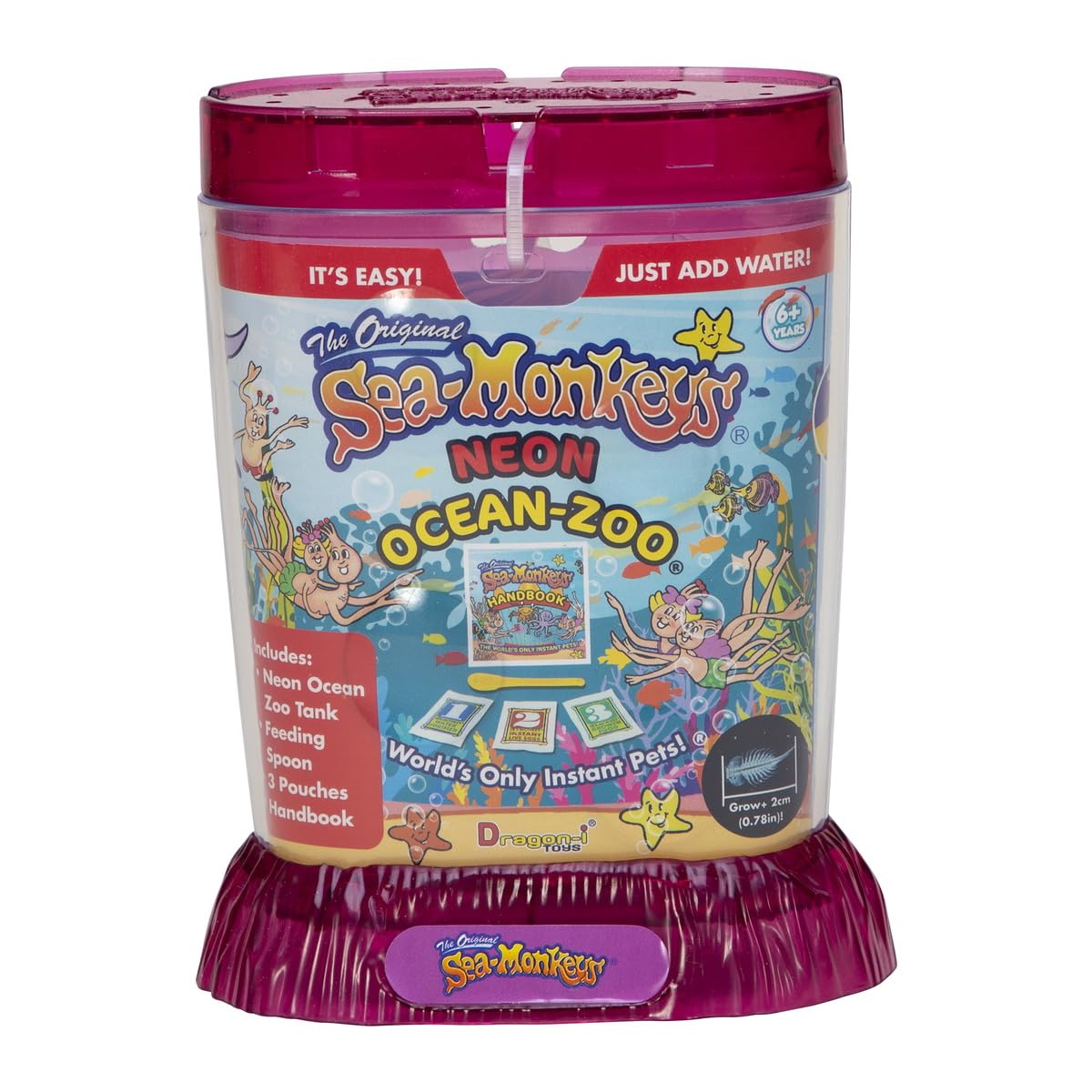 Sea Monkeys niño observando el tanque, actividad educativa y entretenida