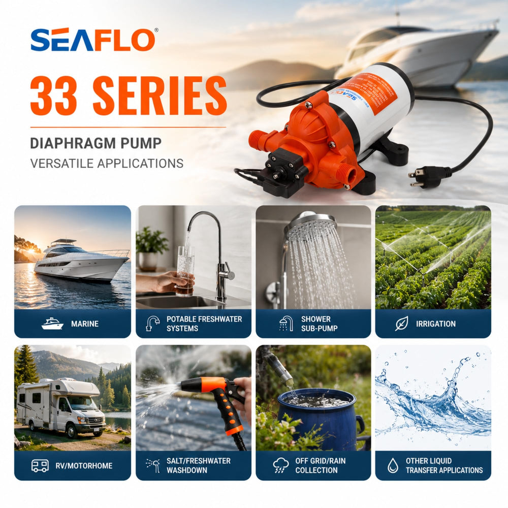 SEAFLO bomba 33 Series base de goma que reduce vibraciones y ruido