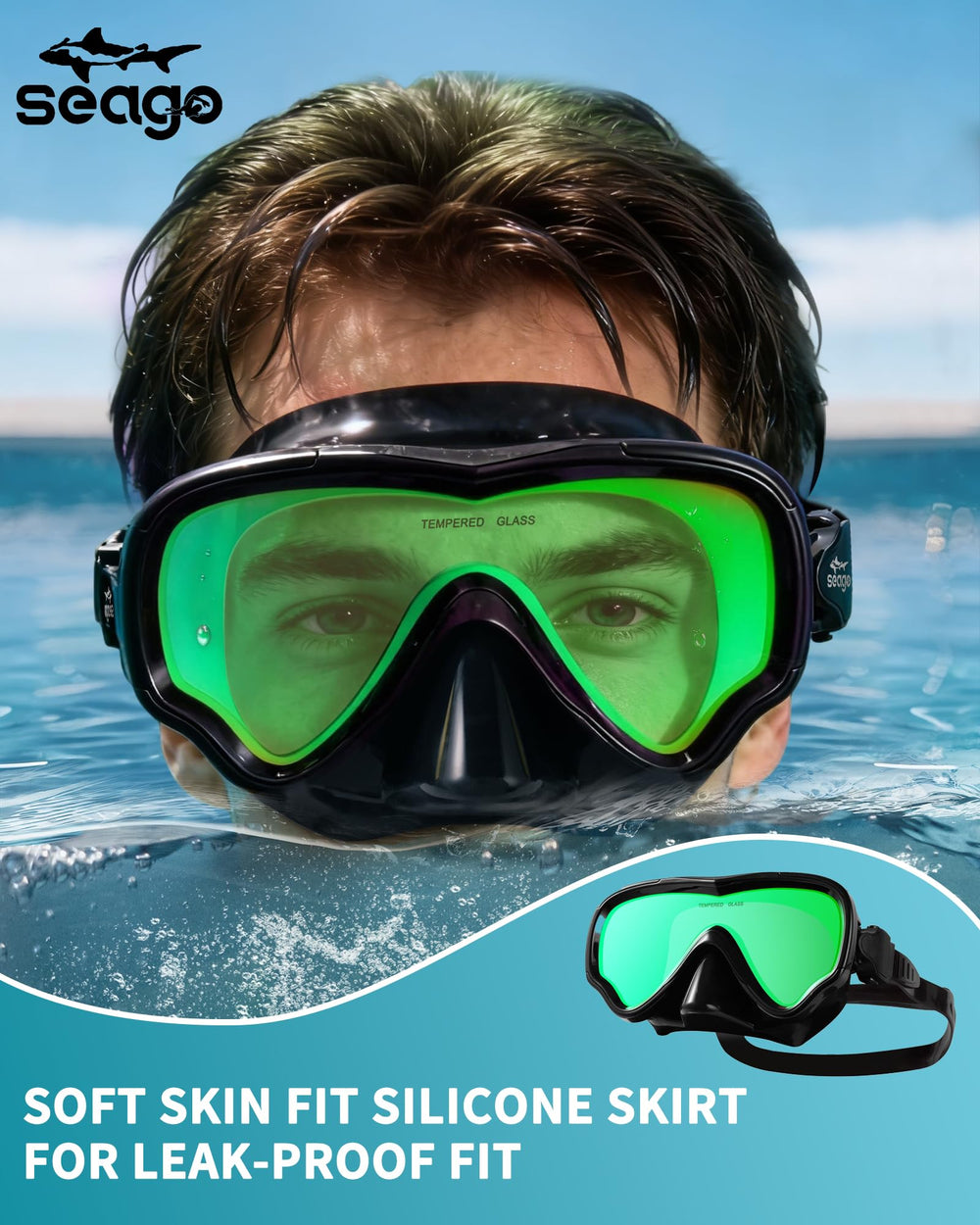 Seago gafas en arena de playa ilustrando uso exterior y protección