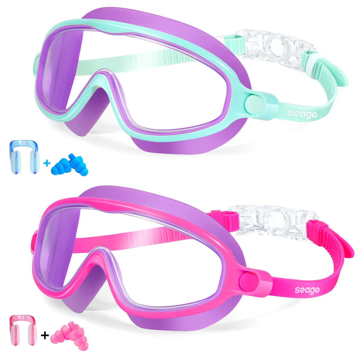 Seago frontal del pack de dos gafas mostrando diseño y colores para niños