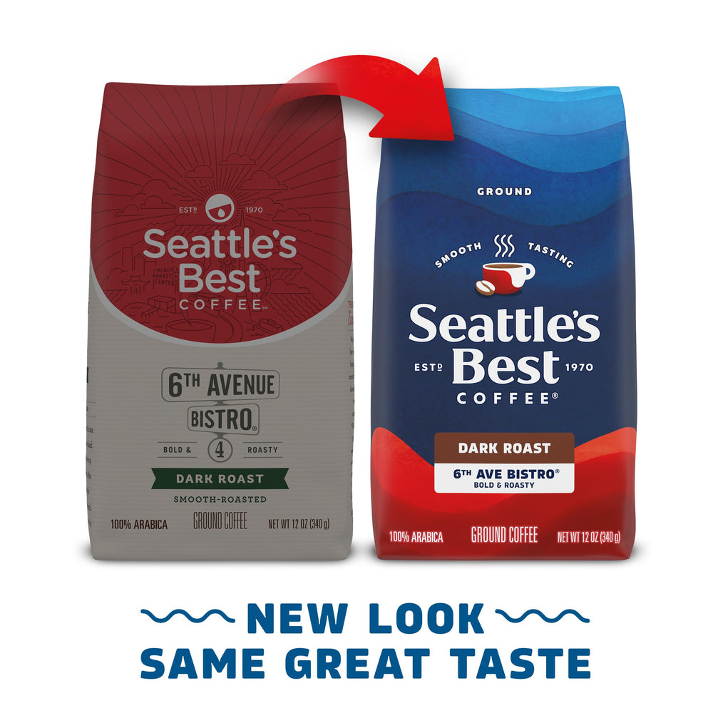 Seattle's Best Coffee taza de café preparada destacando aroma y cuerpo equilibrado