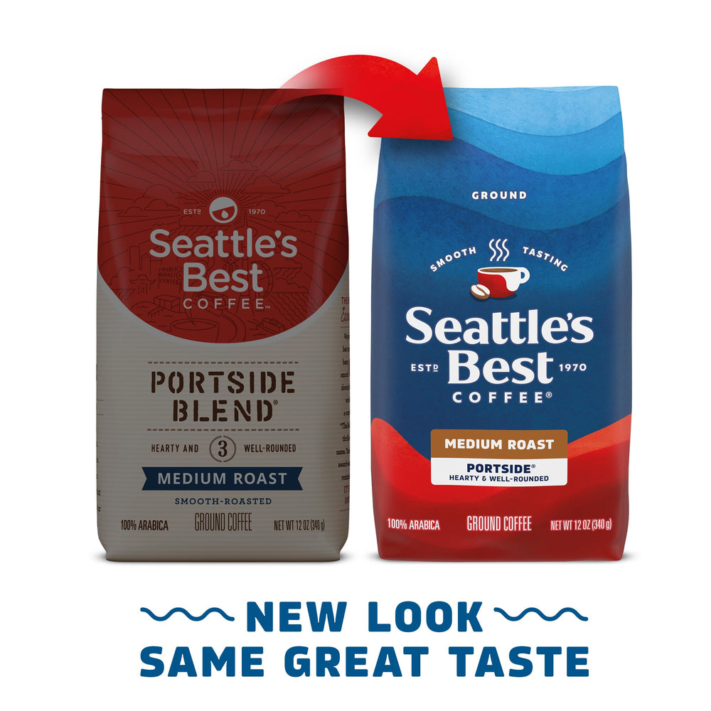 Seattle's Best Portside primer plano del café molido mostrando textura equilibrada