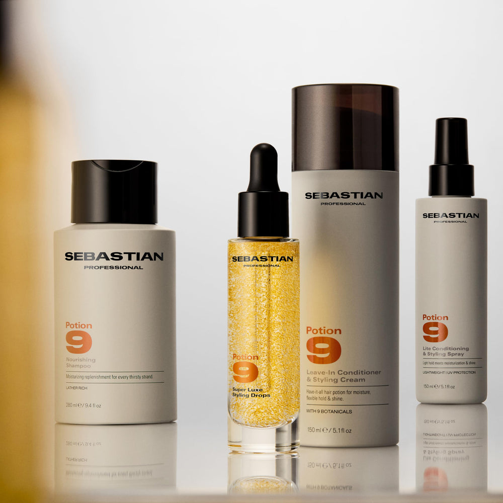 Sebastian Professional producto en entorno de baño urbano estilo lifestyle