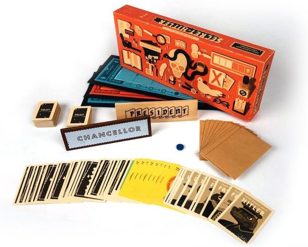 Secret Hitler partida en mesa con jugadores votando, fomenta interacción social