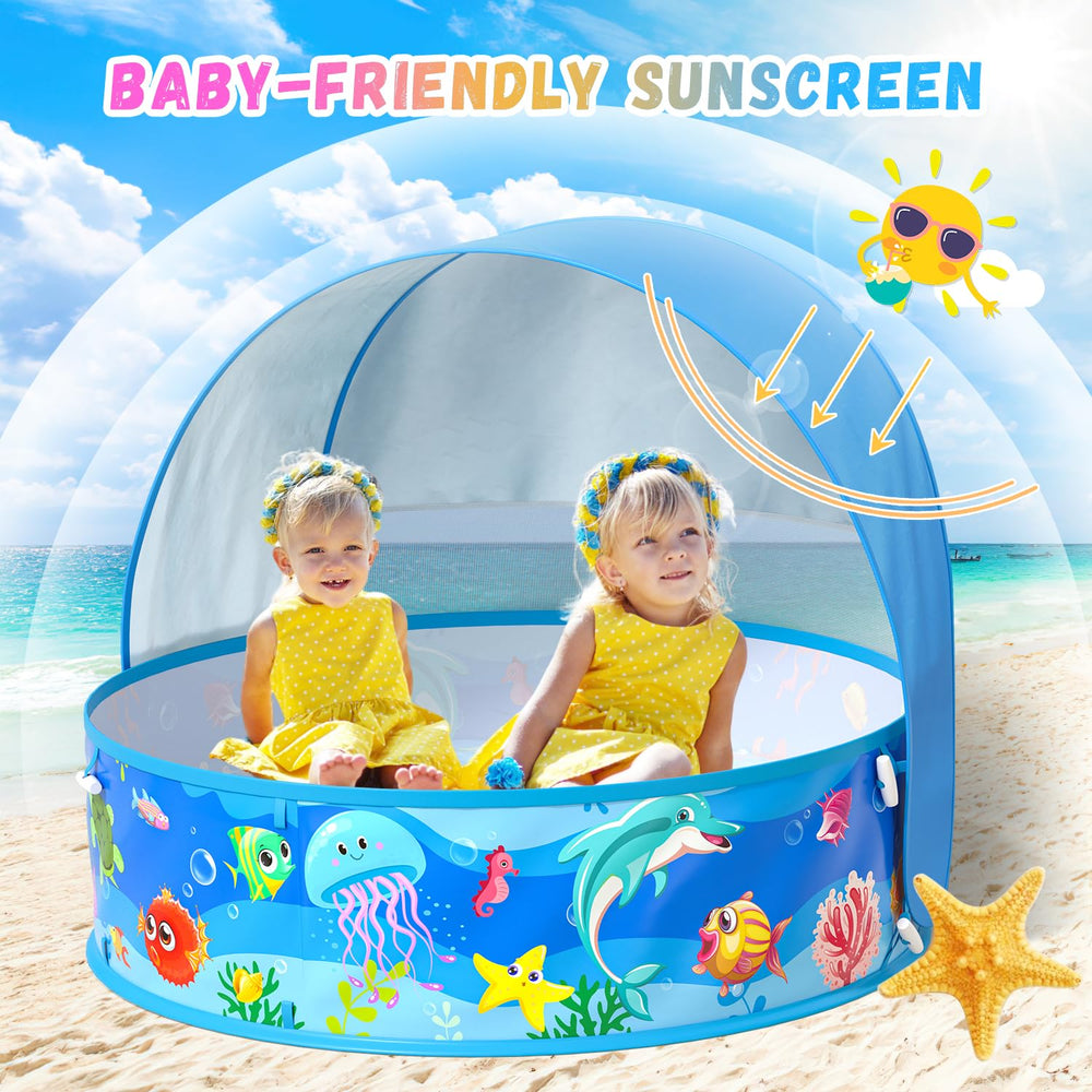 SEDITY piscina en uso en la playa y ventaja portabilidad