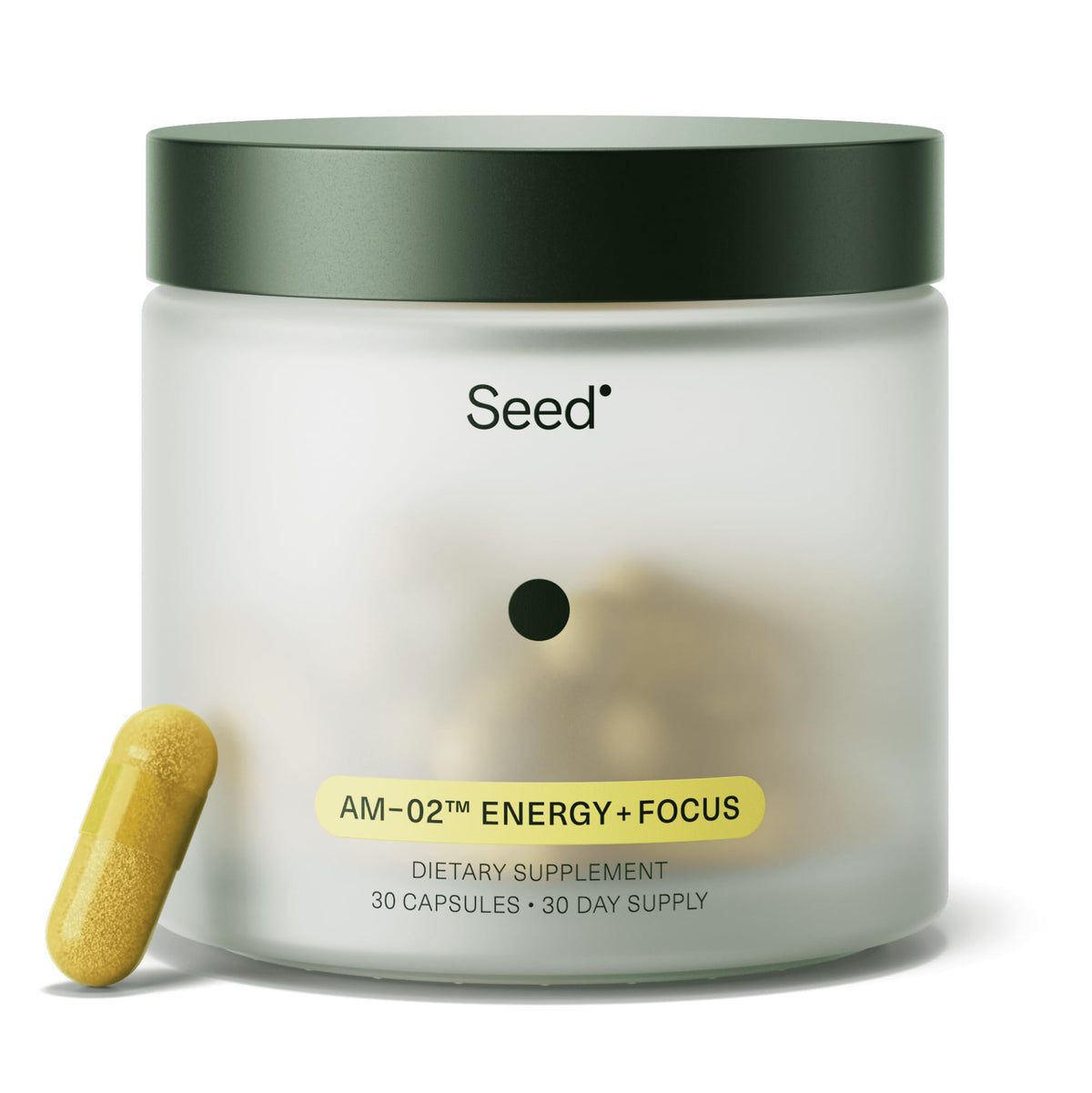Seed AM-02 frontal del envase mostrando presentación de 30 días y diseño claro