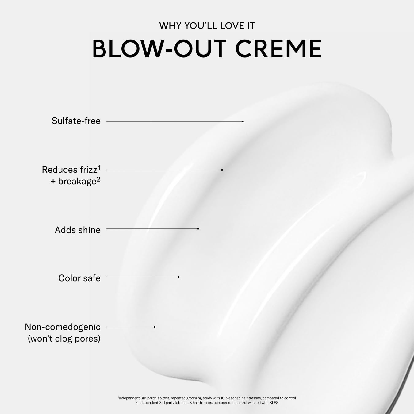 SEEN Blow-Out Creme crema en la mano lista para peinar y reducir frizz