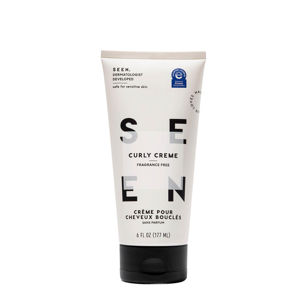 SEEN Curly Creme vista frontal del envase con etiqueta clara y beneficios