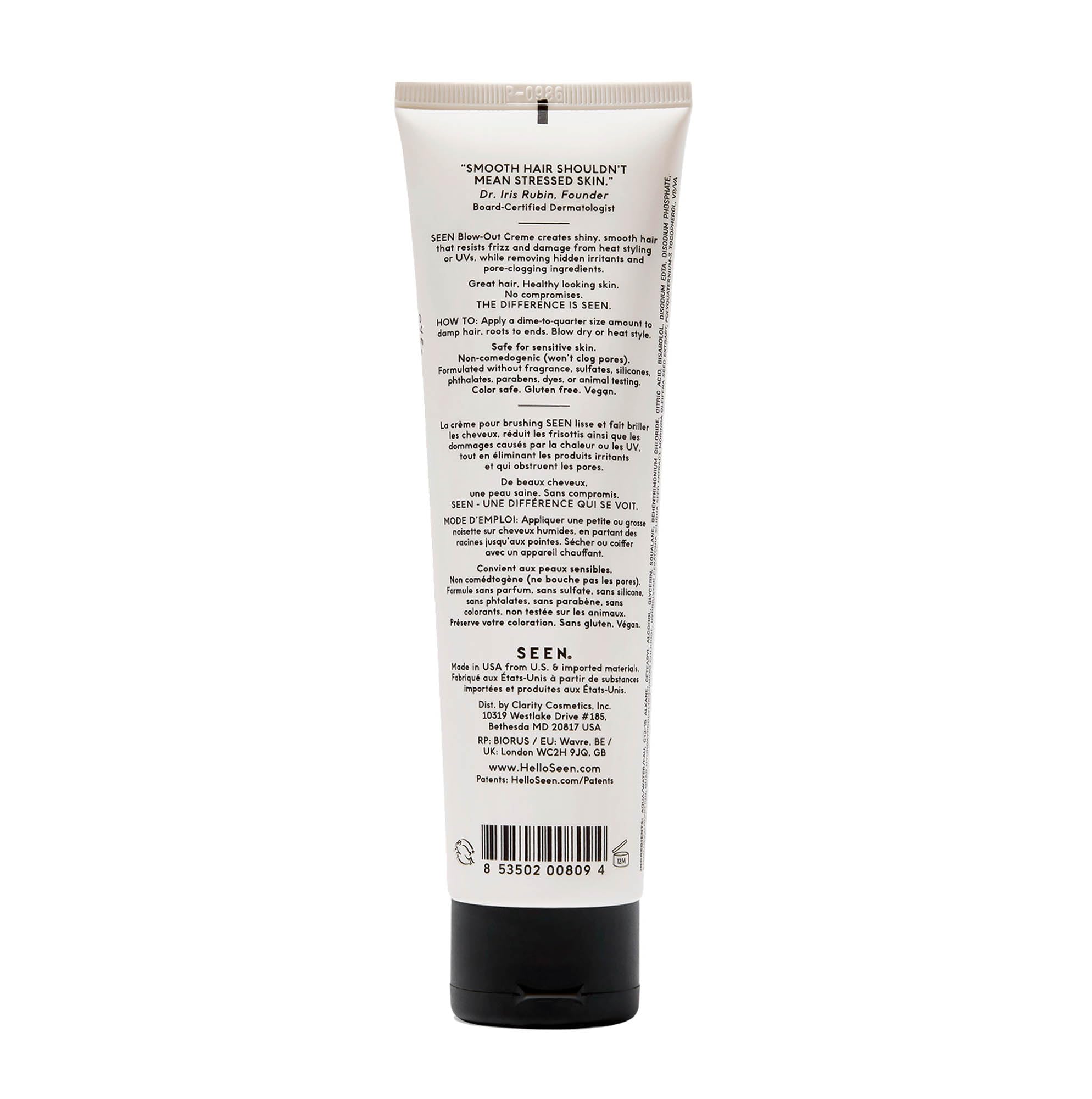 SEEN Blow-Out Creme textura cremosa en primer plano que demuestra fácil aplicación