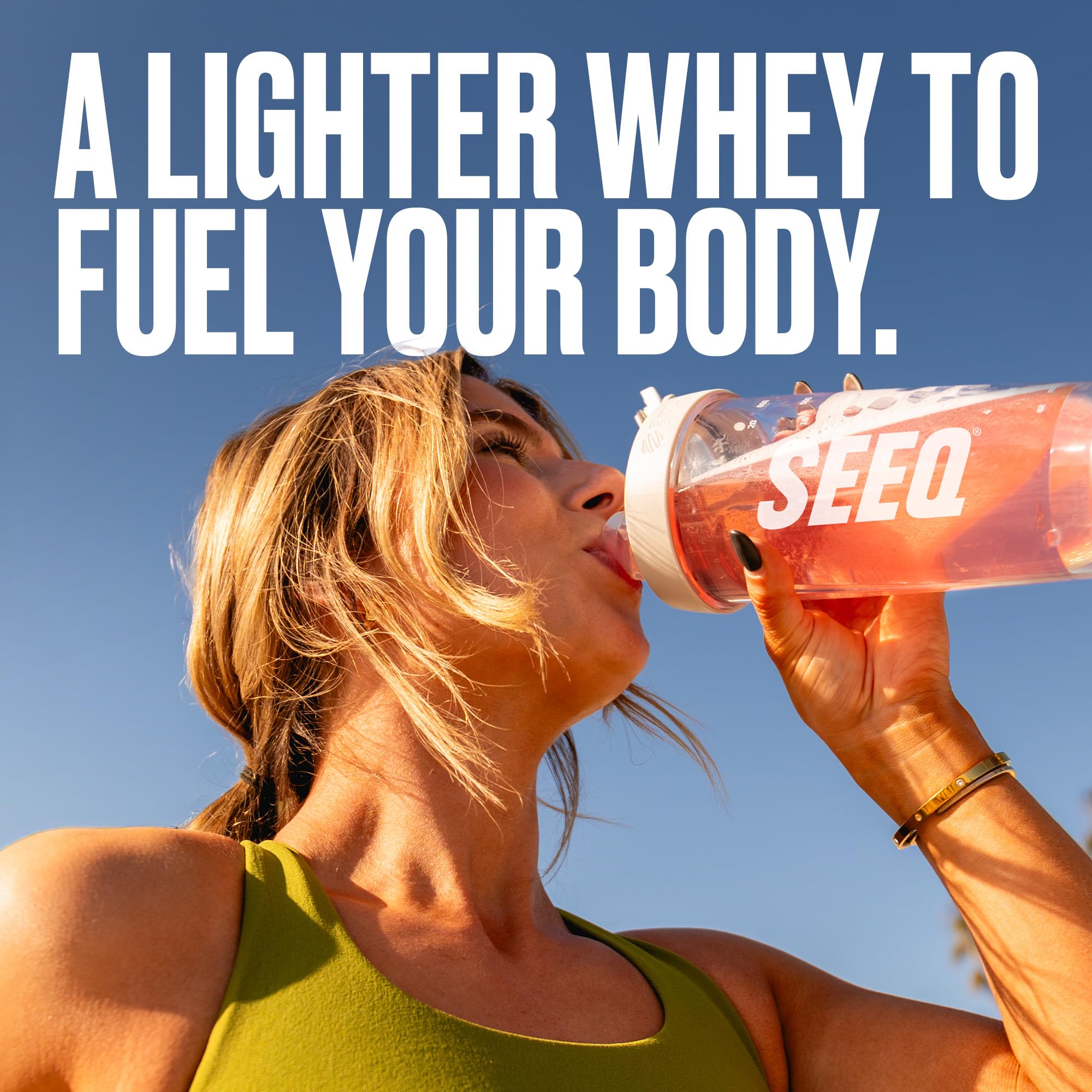 SEEQ botella con bebida Strawberry Lemonade sabor frutal y baja en calorías
