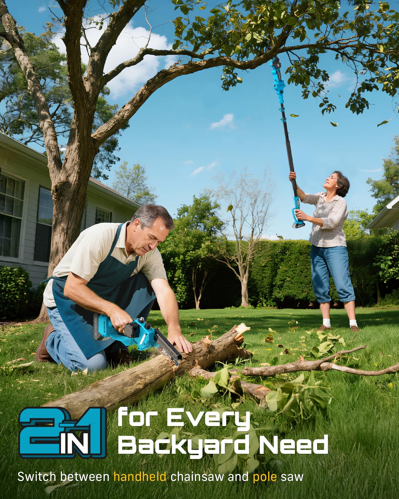 Seesii handheld mini chainsaw mode demonstrating compact control and one-handed comfort