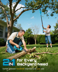 Seesii handheld mini chainsaw mode demonstrating compact control and one-handed comfort