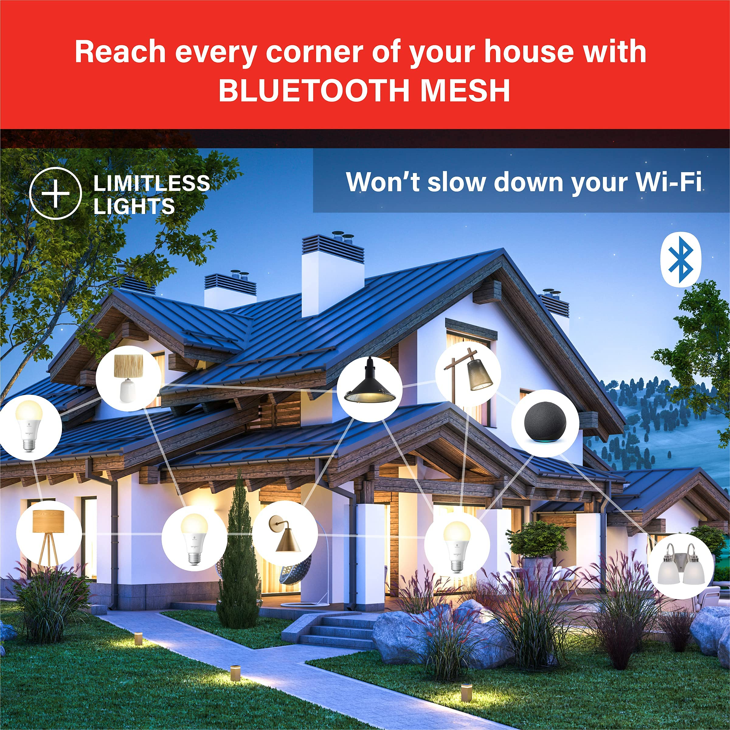 Sengled difusor superior muestra textura homogénea para luz suave