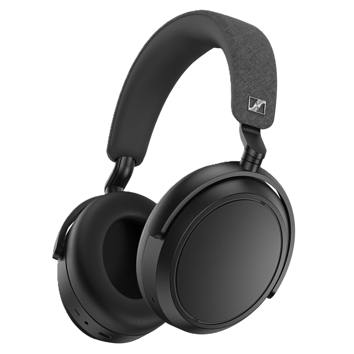 Sennheiser Momentum 4 vista frontal en negro, diseño elegante y confort