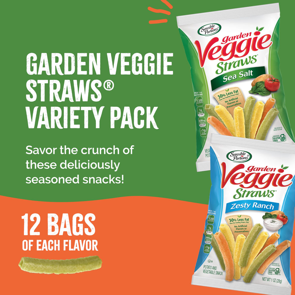 Sensible Portions bolsa abierta con veggie straws listos para comer
