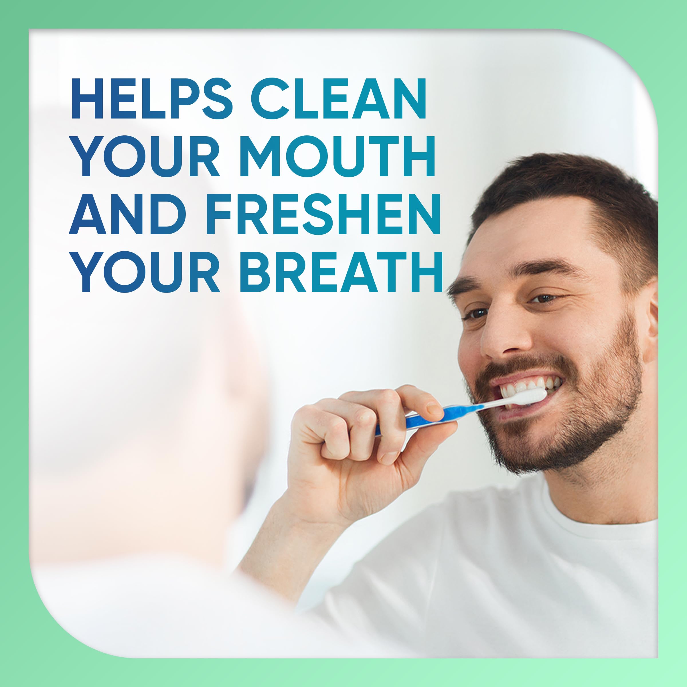 Sensodyne Pronamel comparación de tamaño con mano, tres tubos 4 oz cada uno