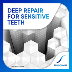 Sensodyne Repair & Protect en cepillo aplicando la cantidad recomendada para alivio