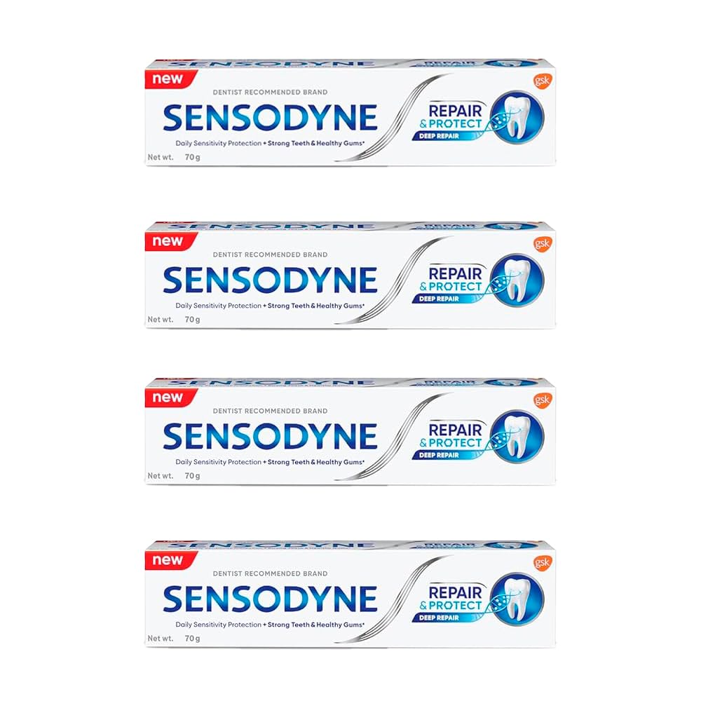 Sensodyne Repair & Protect frente del empaque mostrando el nombre y beneficio