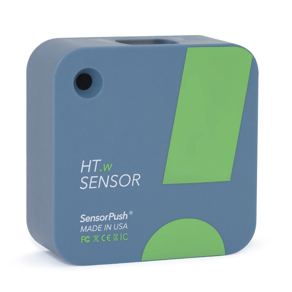 SensorPush HT.w vista frontal mostrando diseño compacto y facilidad de lectura