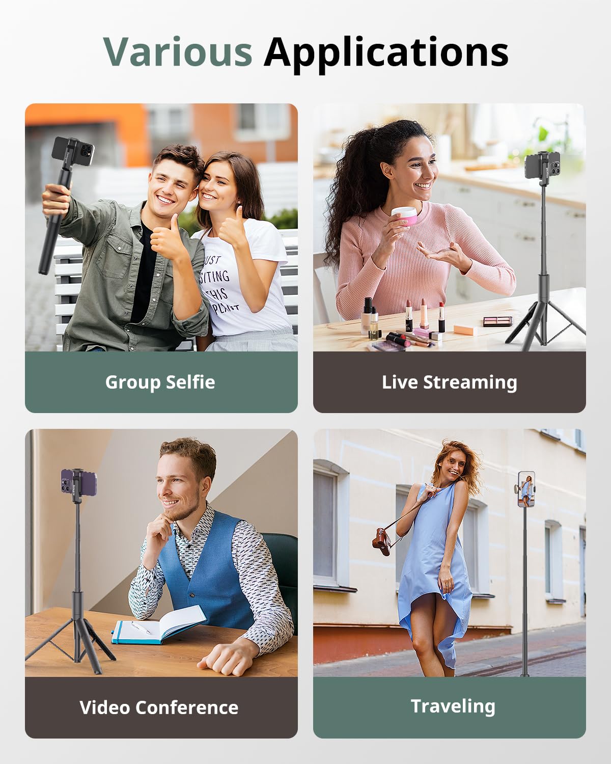 SENSYNE tripod fully extended to 60 inches offering eye-level framing advantage
