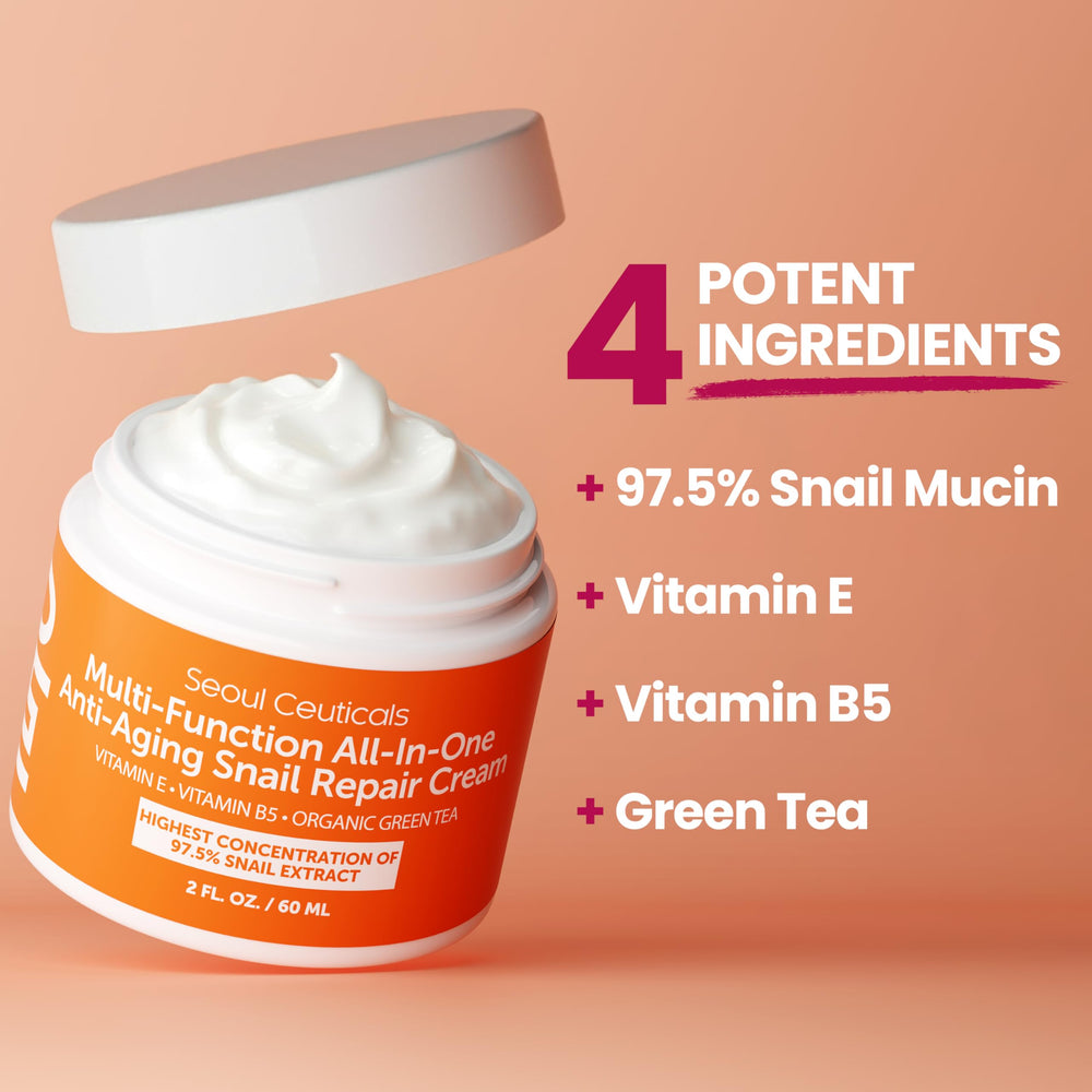 SeoulCeuticals etiqueta con lista de ingredientes orgánicos y naturales visibles