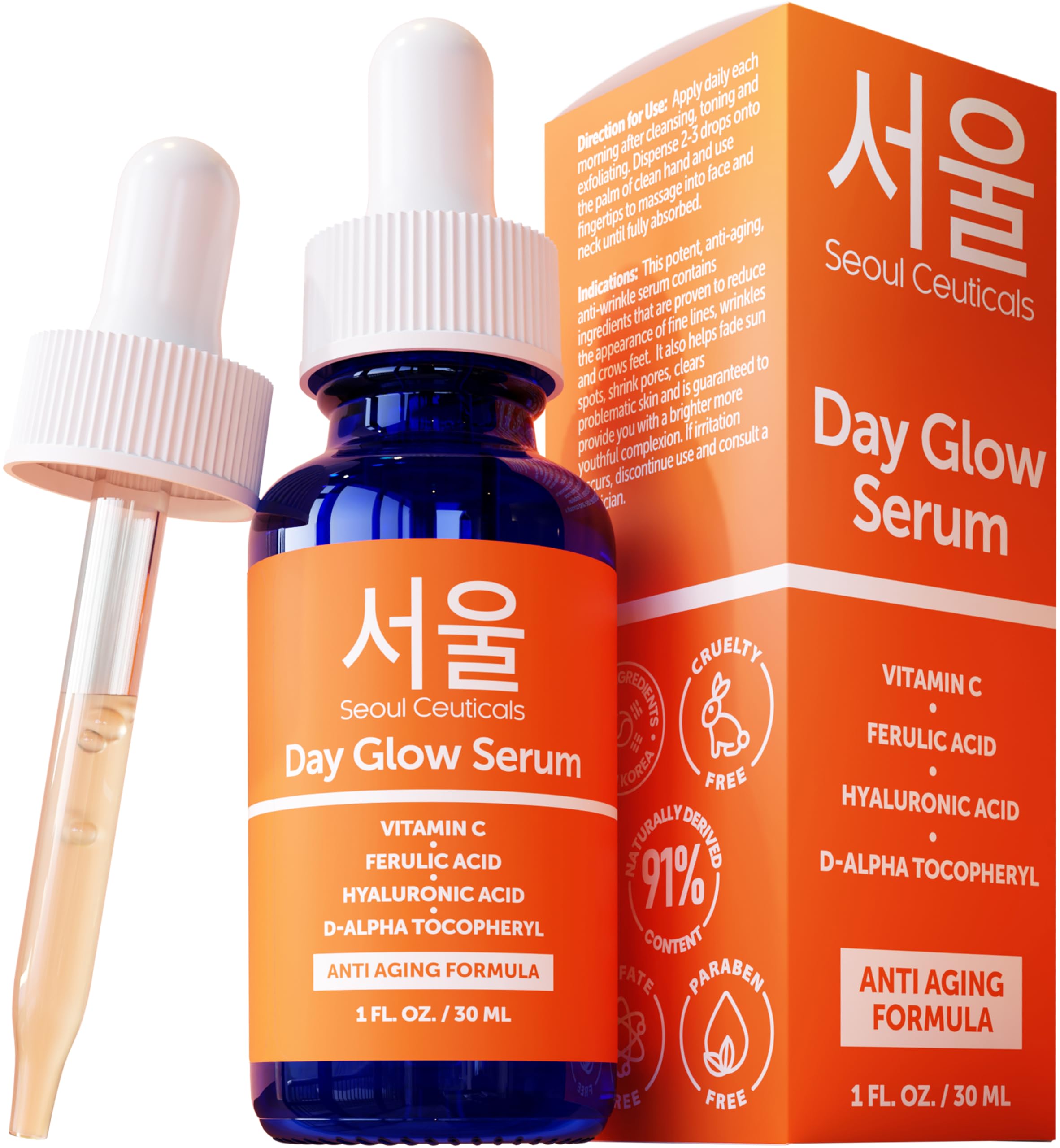 SeoulCeuticals frasco frontal del sérum vitamina C 20% para aspecto luminoso