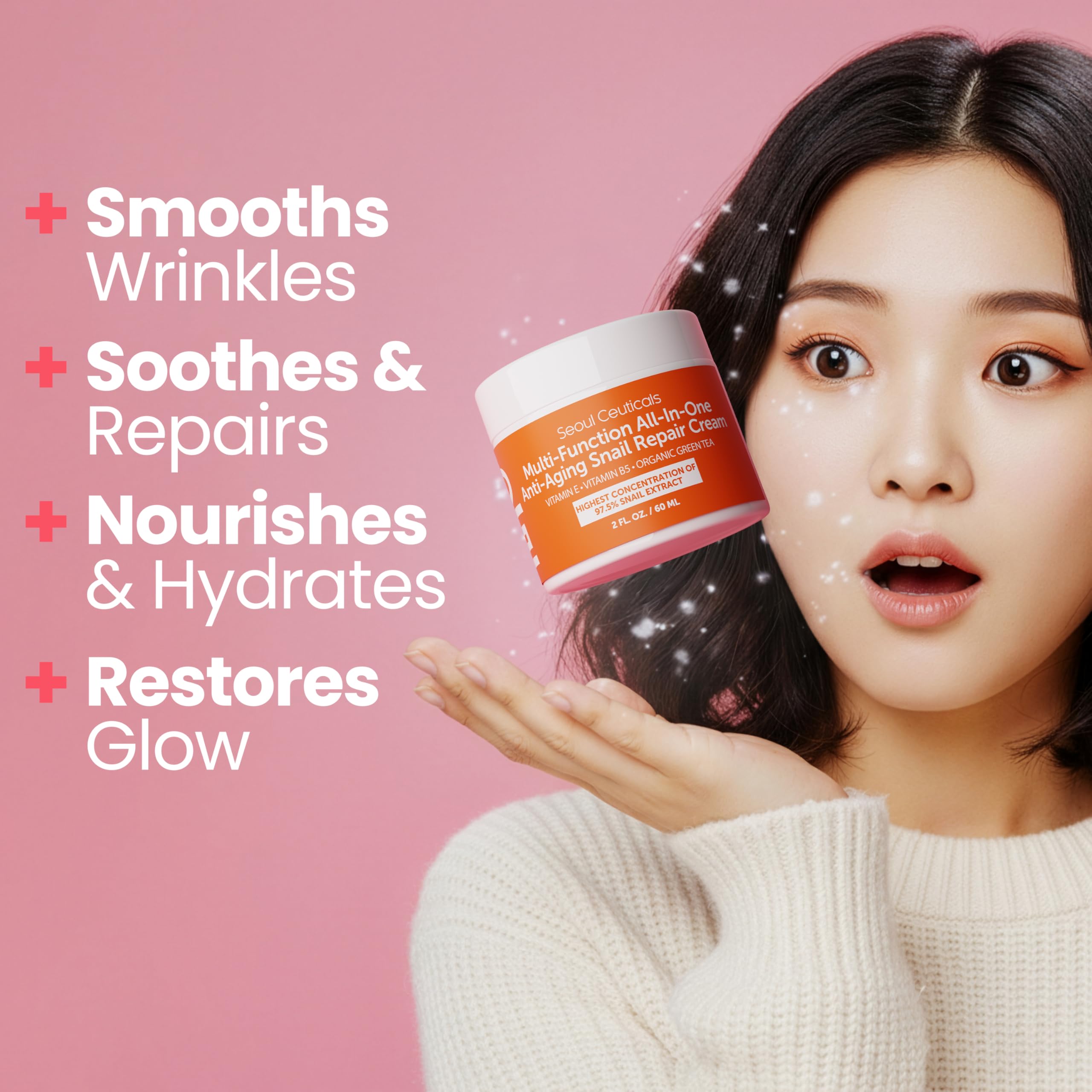 SeoulCeuticals tarro abierto que revela la textura cremosa y rápida absorción